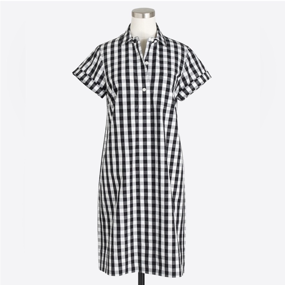 J. Crew Oversized Checkered Pattern Shirtdress - image 1